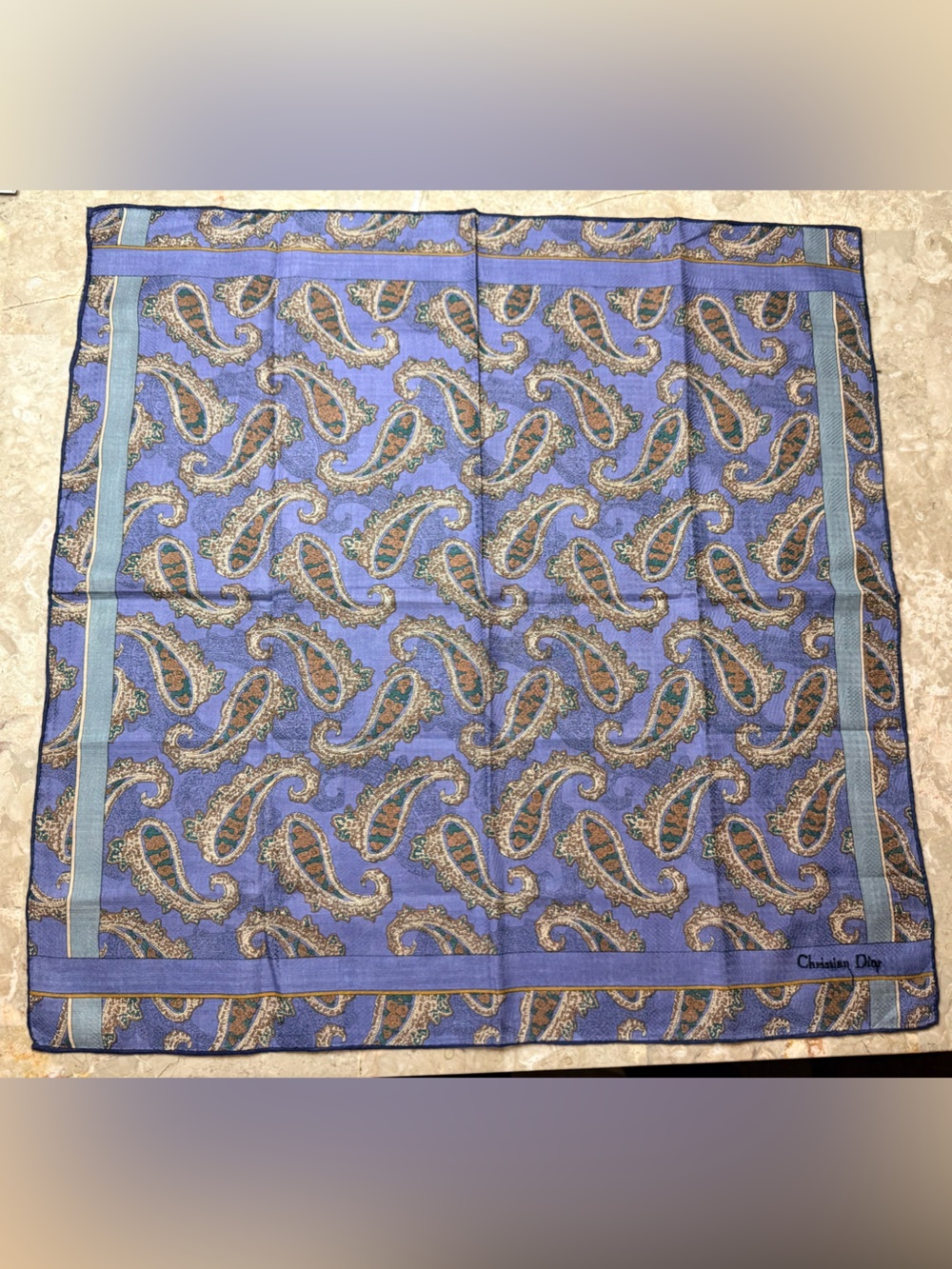 Dior Paisley Scarf in Lavender / blue and Teal